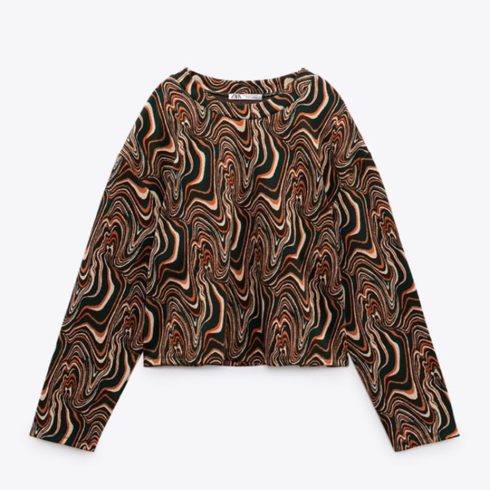 ZARA jacquard sweatshirt size medium - Picture 1 of 9